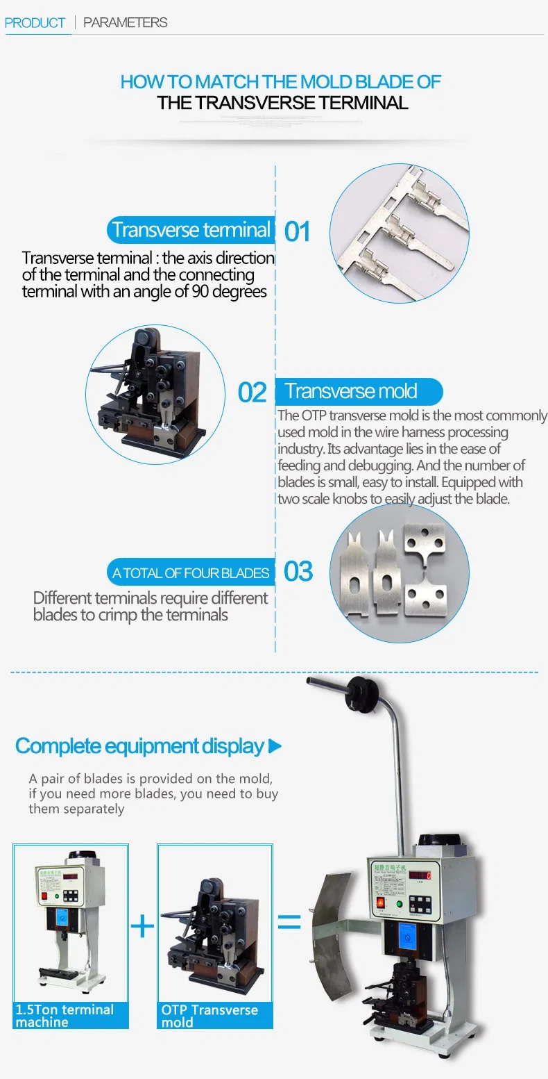 Applicatore di crimpatura terminale ad anello in nylon pre-isolamento, applicatore di crimpatura terminale per pressa terminale, applicatore di macchine terminali