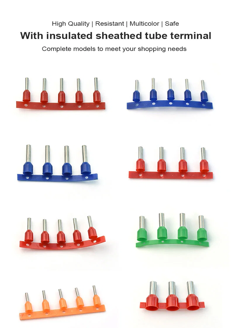 Terminale a perno, terminale rotondo isolato, terminali a tubo