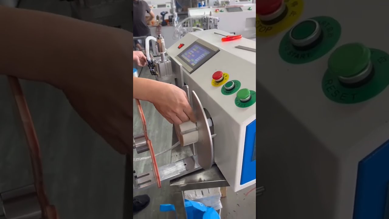 Macchina automatica per conteggio, taglio, avvolgimento e bobina cavi elettrici | Automazione industriale #factory #machine