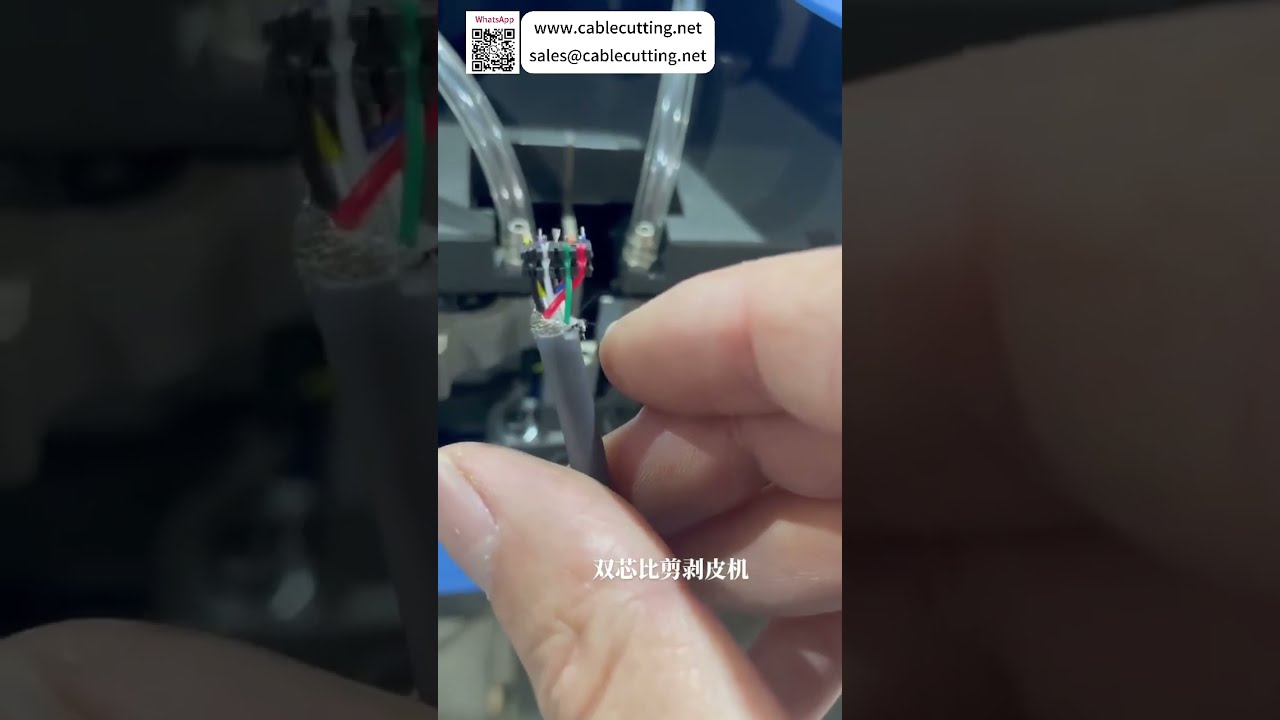 Macchina Spelatura Guaina Doppio Nucleo per Lavorazione Fine Cavi USB e Type C