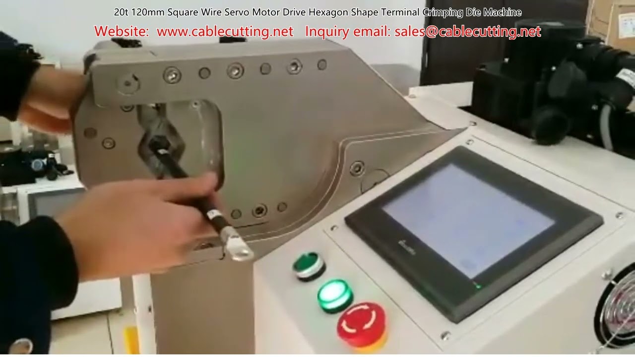 Pressa Crimpatura Terminali Esagonali 20t – Fili Quadri 120mm con Azionamento Servomotore