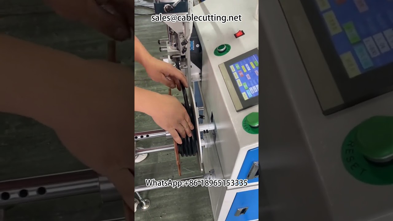 Macchina automatica a pavimento per conteggio metri, taglio fila, avvolgimento e legatura #conteggiometri